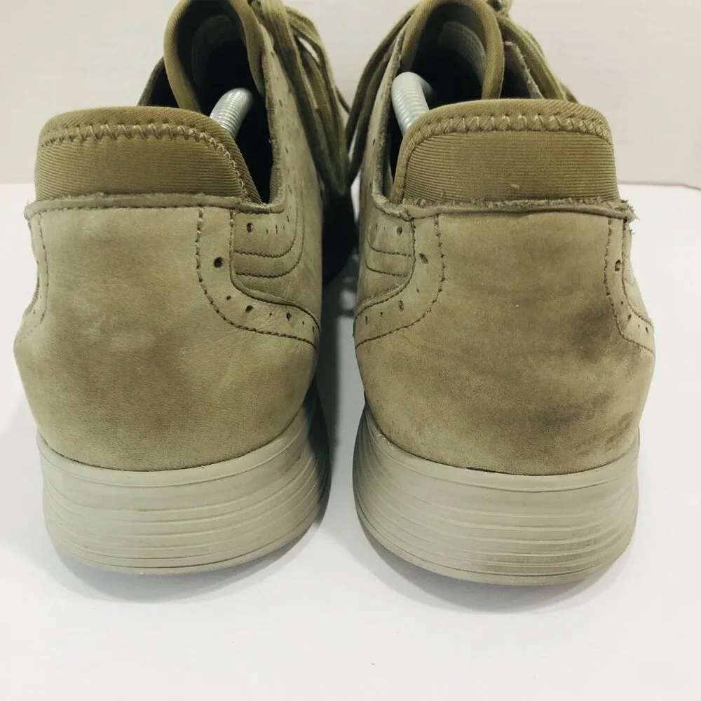 Abeo Walking Shoes Men‎ 13 Textile Suede Khaki Lace Up Sneakers Breathable Floyd